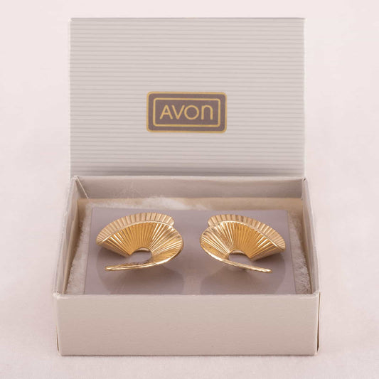 Avon-geschwungene-Vintage-Ohrringe-Fan-Twist-Originalverpackung