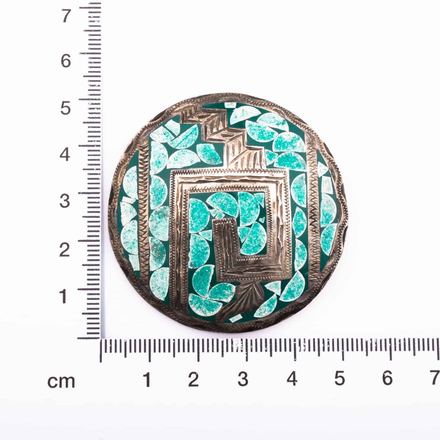 Mexico-Silber-Brosche-Türkis-Inlay