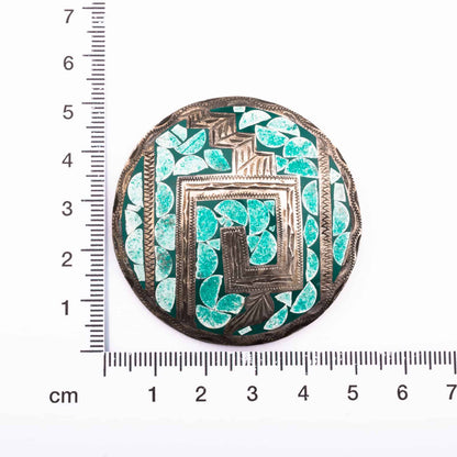Mexico-Silber-Brosche-Türkis-Inlay