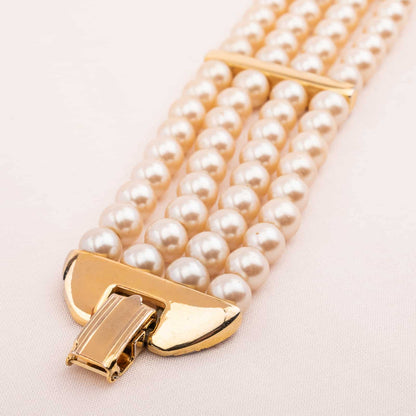 Carolee-vier-reihiges-Perlen-Armband-Verschluss