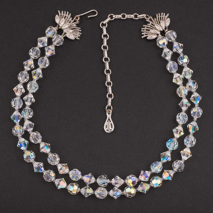 Coro-zweireihige-Kristallperlen-Halskette-50s