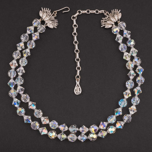 Coro-zweireihige-Kristallperlen-Halskette-50s