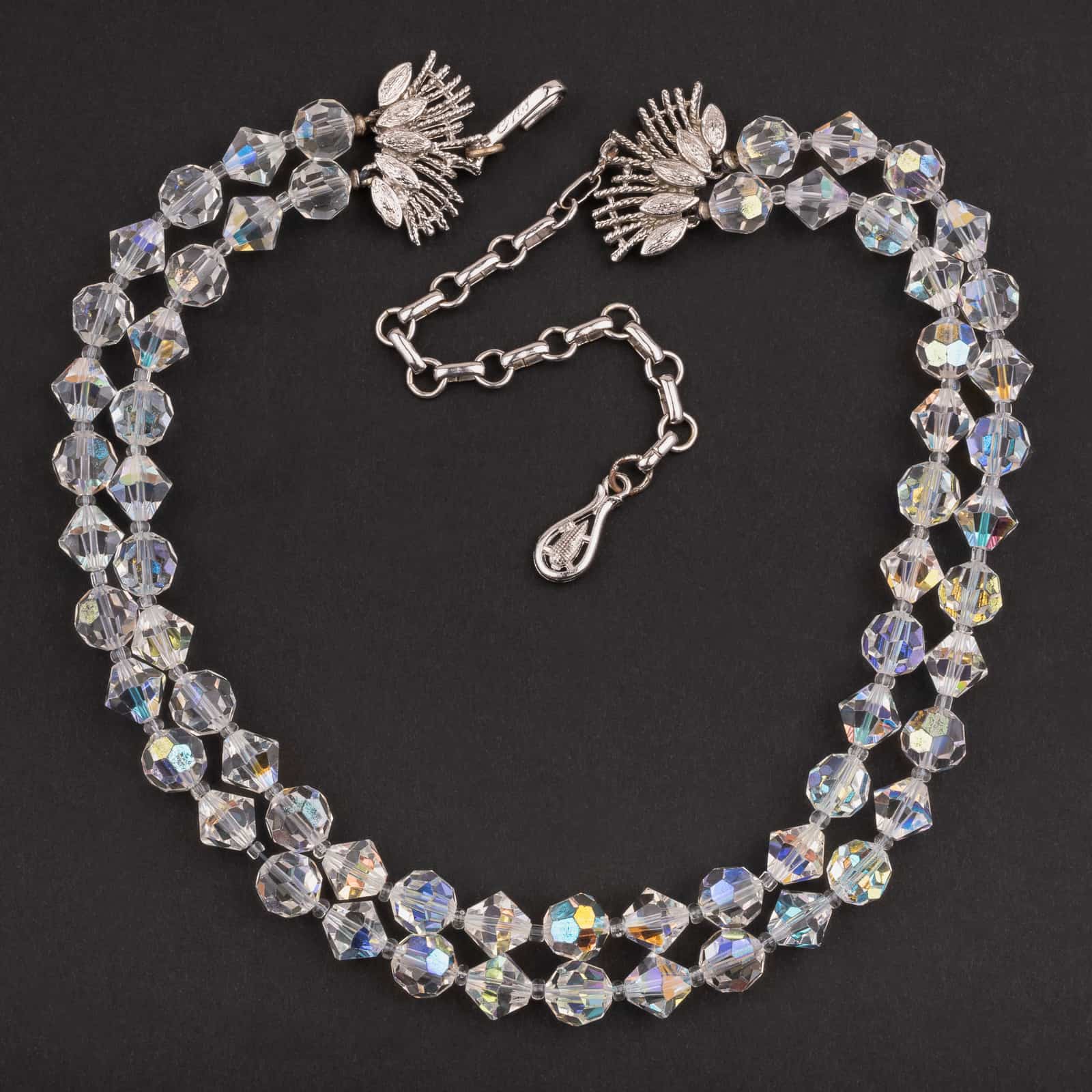 Coro-zweireihige-Kristallperlen-Halskette-50s