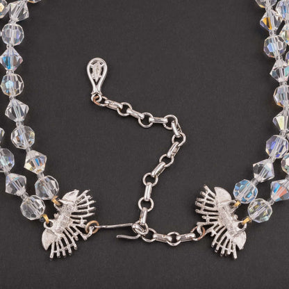 Coro-zweireihige-Kristallperlen-Halskette-Verschluss