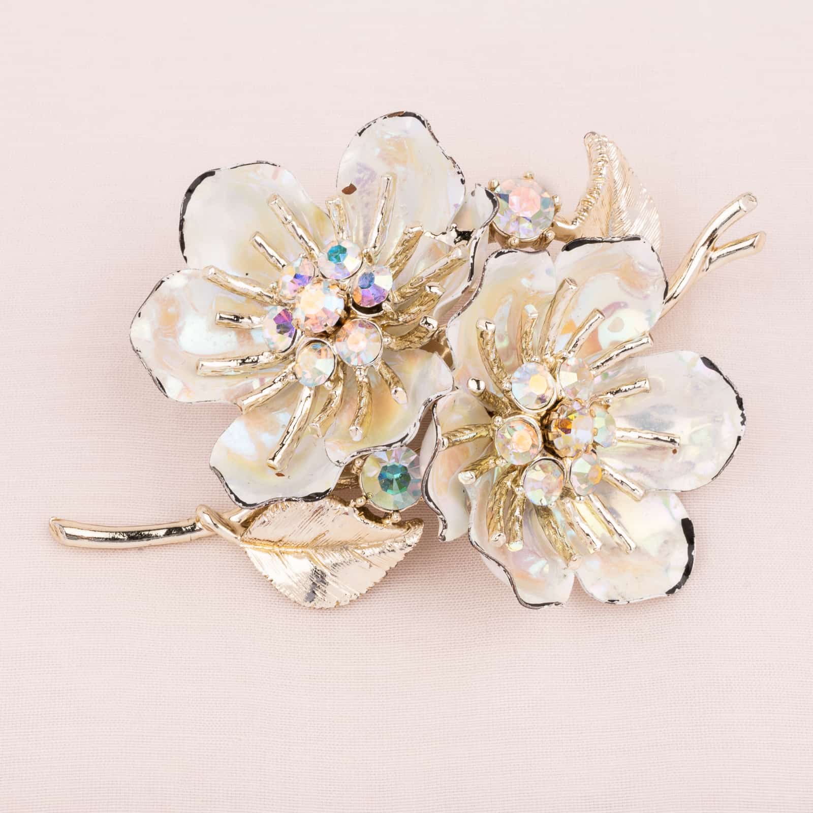 Coro-Blumen-Brosche-50s-Aurora-Borealis