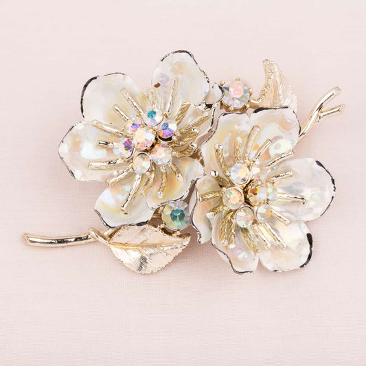 Coro-Blumen-Brosche-50s-Aurora-Borealis