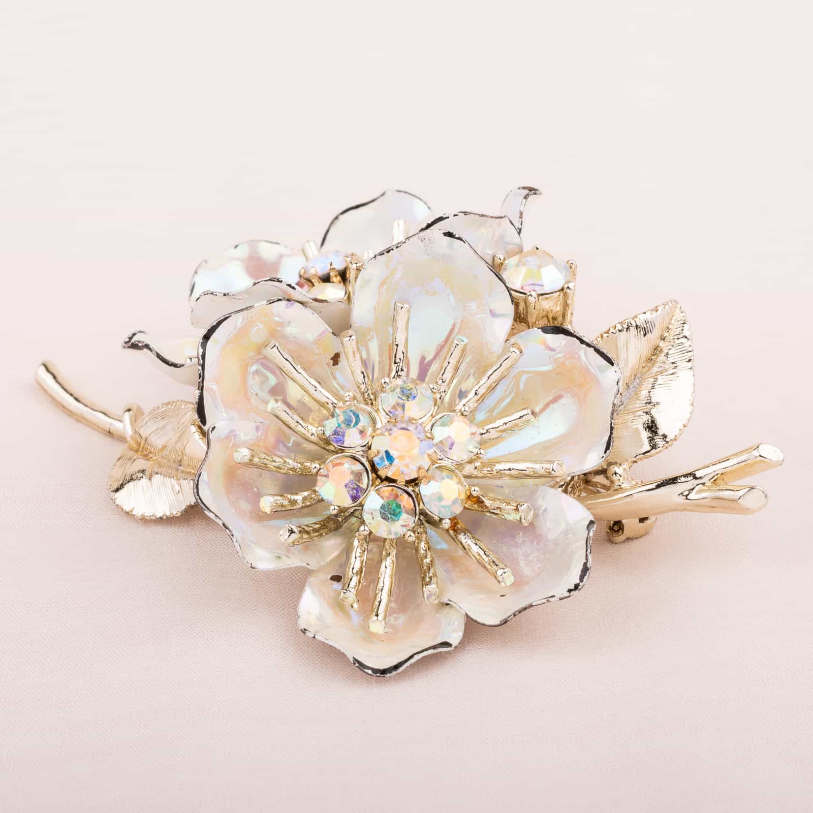 Coro-Blumen-Brosche-50s-Aurora-Borealis