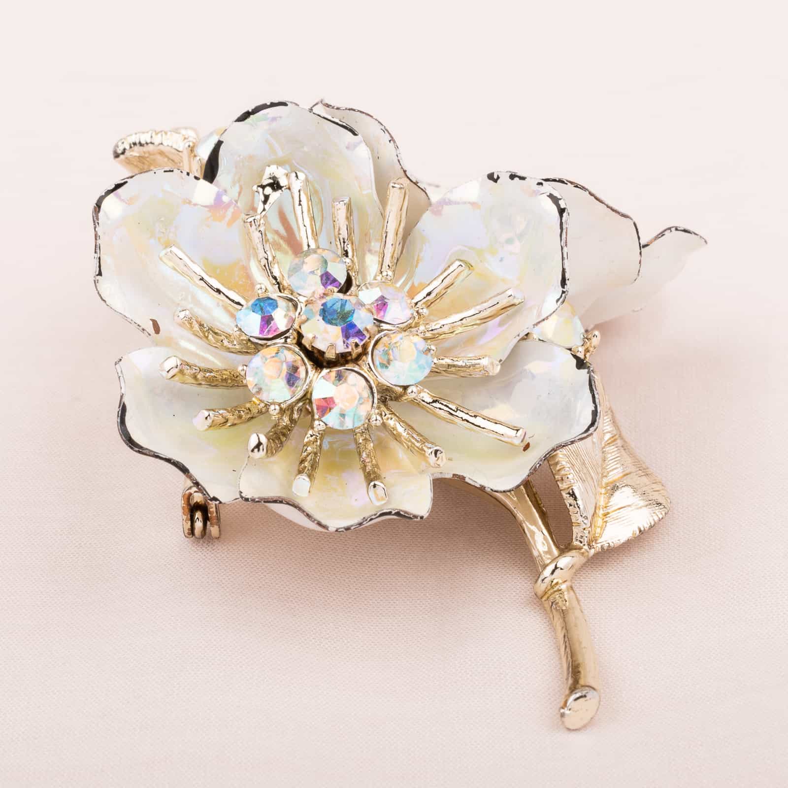 Coro-Blumen-Brosche-50s-Aurora-Borealis