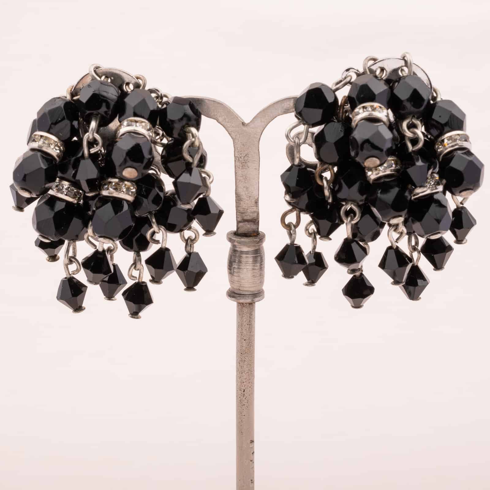 Coro-Schwarze-Cha-Cha-Ohrringe-Kristallperlen