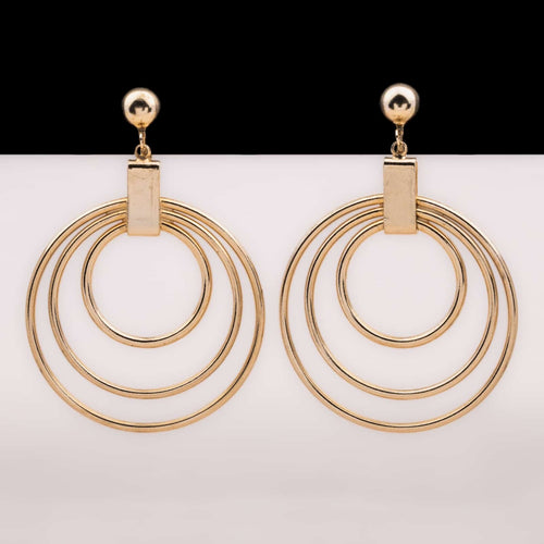 CORO Large Gold Tone Vintage Hoop Earrings