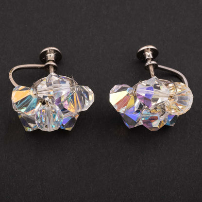 Coro-Ohrringe-50s-Aurora-Borealis-Kristallperlen