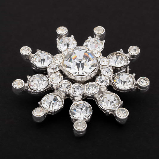 Coro-Strass-Brosche-silberfarben-Sternform