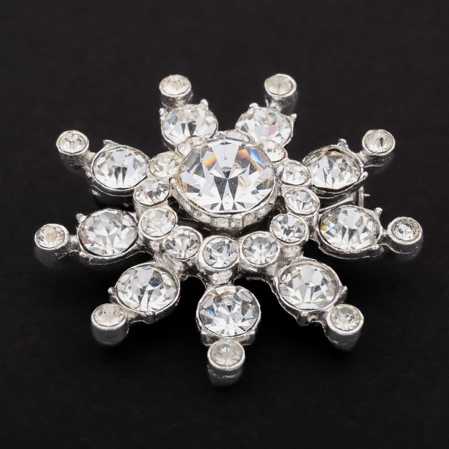 Coro-Strass-Brosche-silberfarben-Sternform