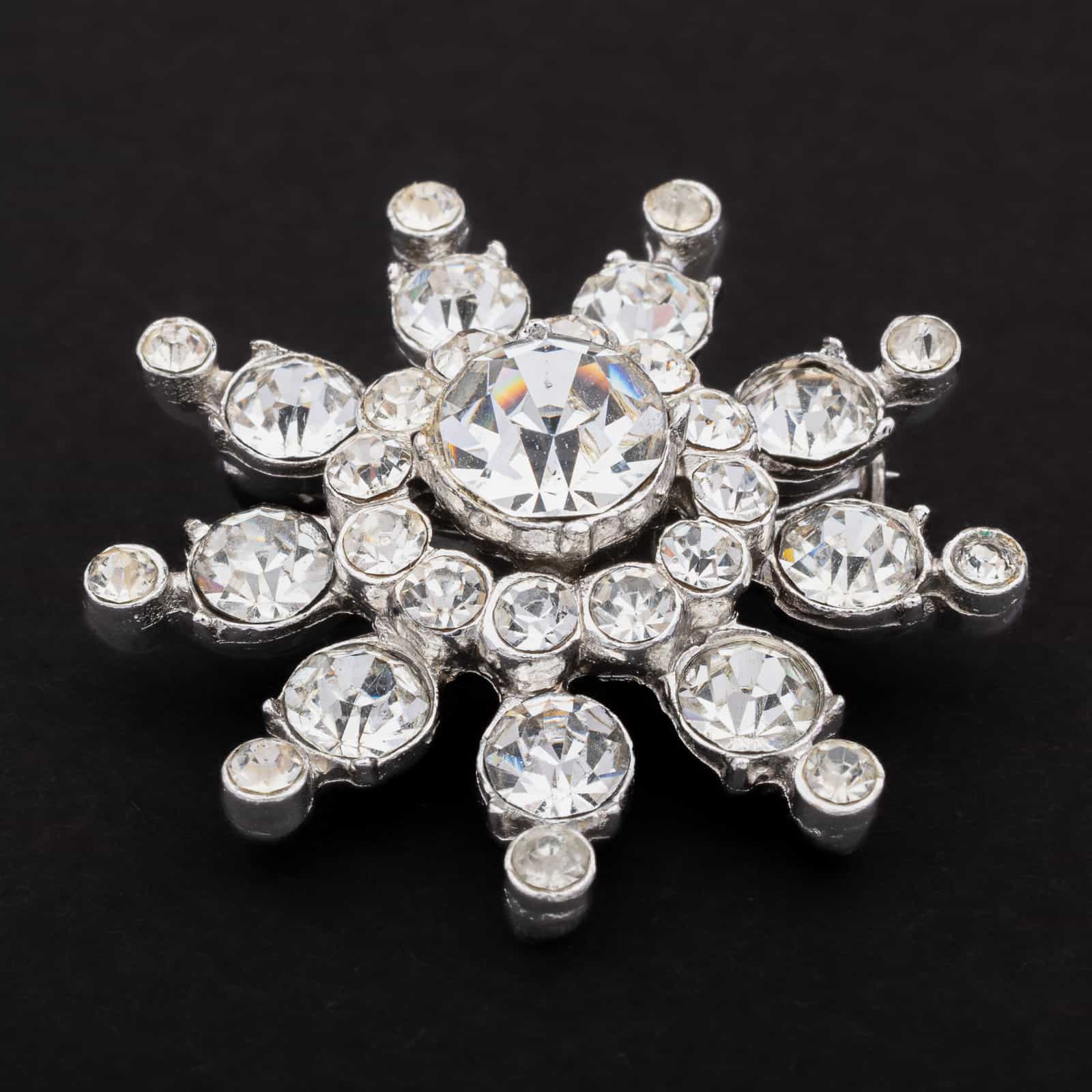 Coro-Strass-Brosche-silberfarben-Sternform