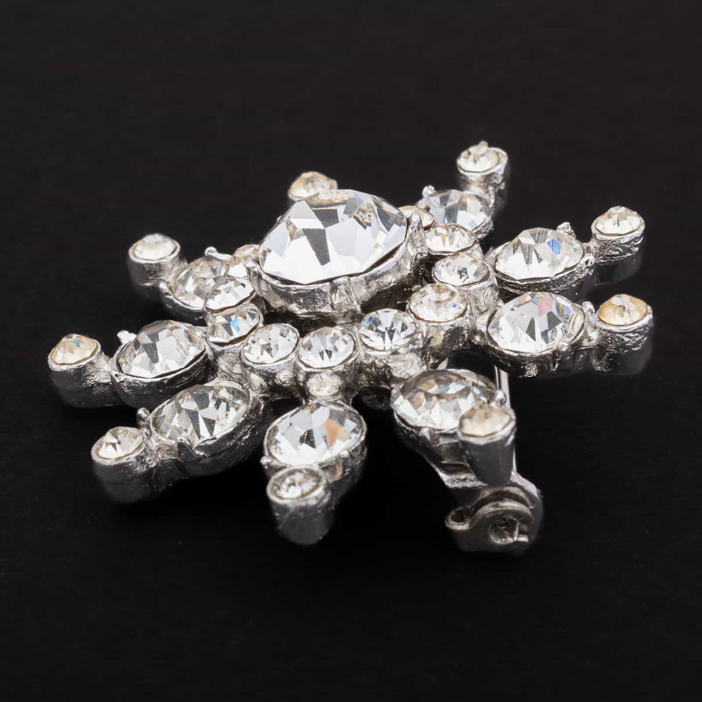 Coro-Strass-Brosche-silberfarben-Sternform