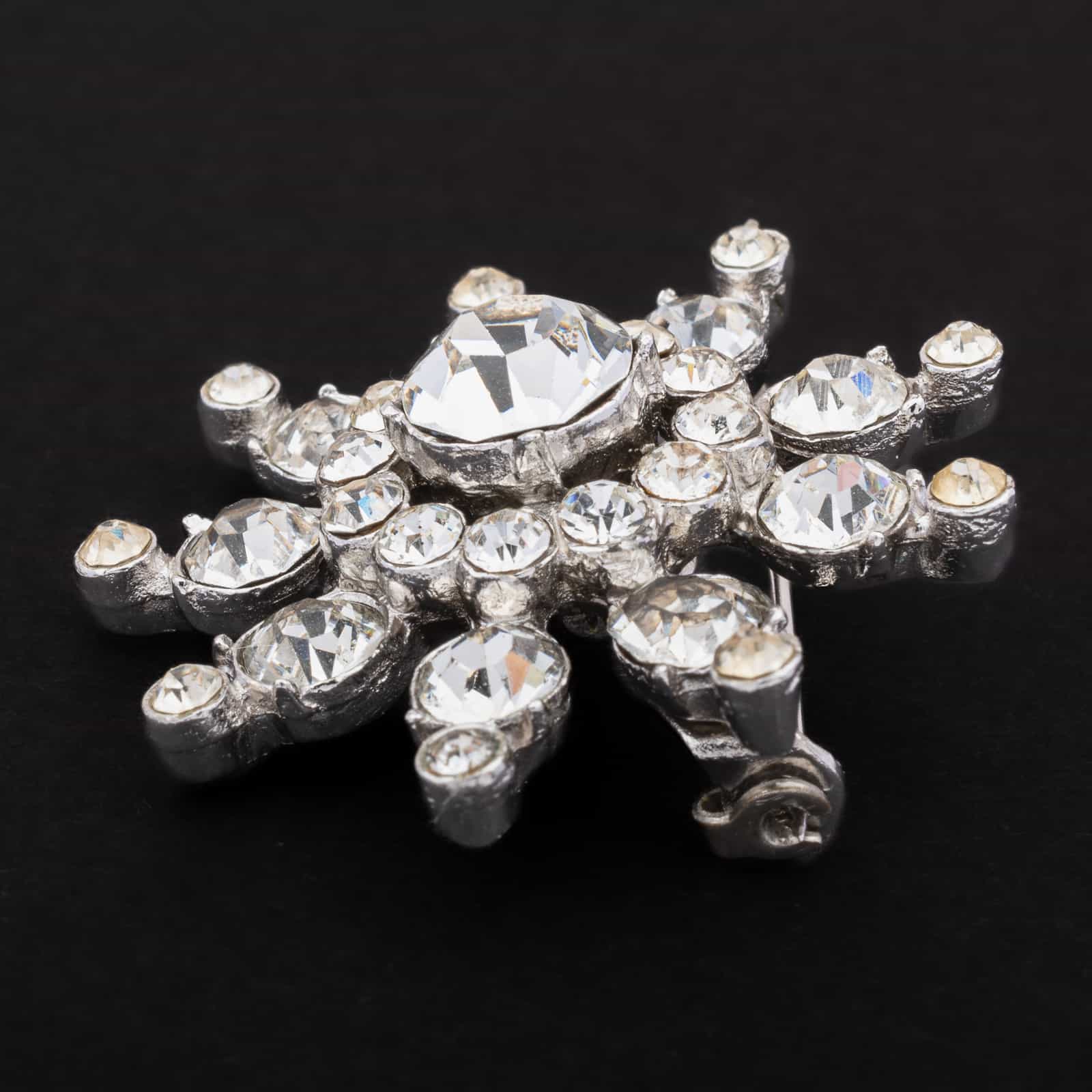 Coro-Strass-Brosche-silberfarben-Sternform