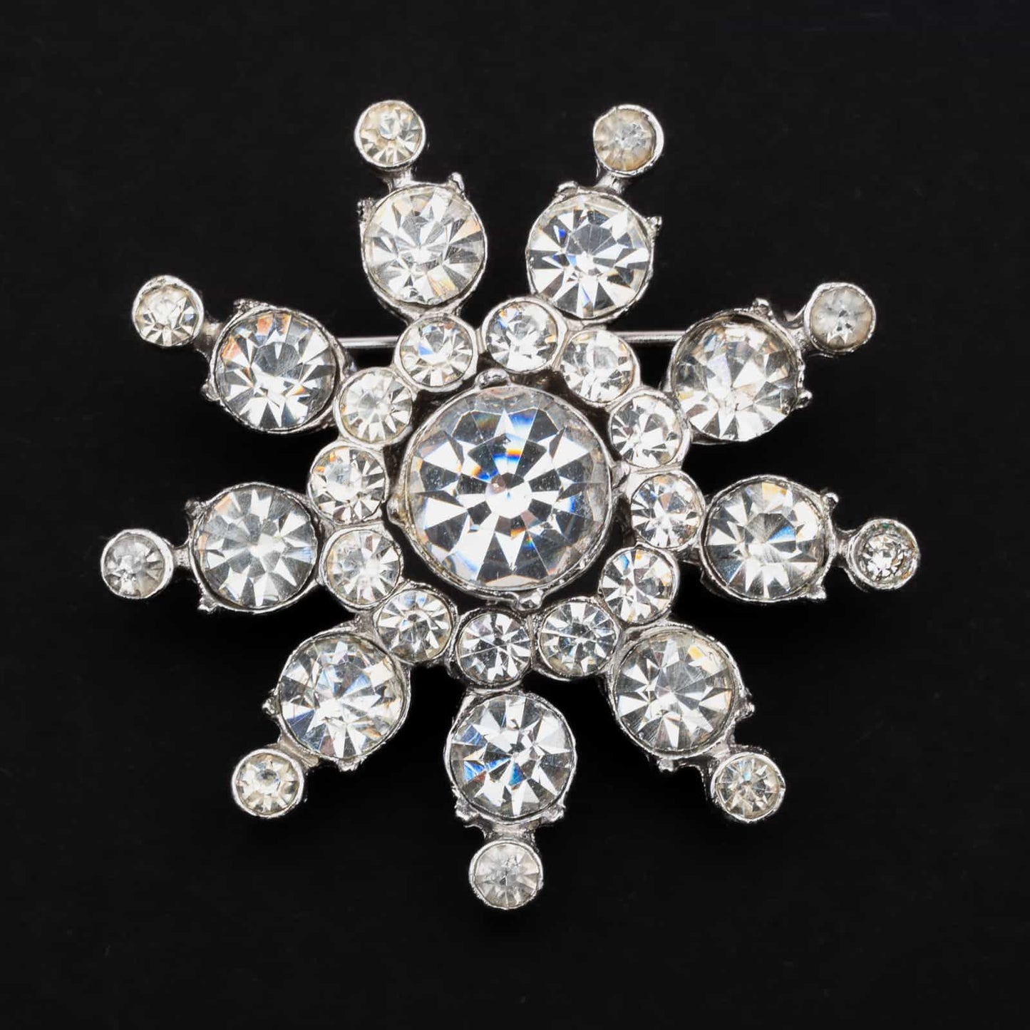 Coro-Strass-Brosche-silberfarben-Sternform
