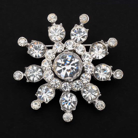 Coro-Strass-Brosche-silberfarben-Sternform