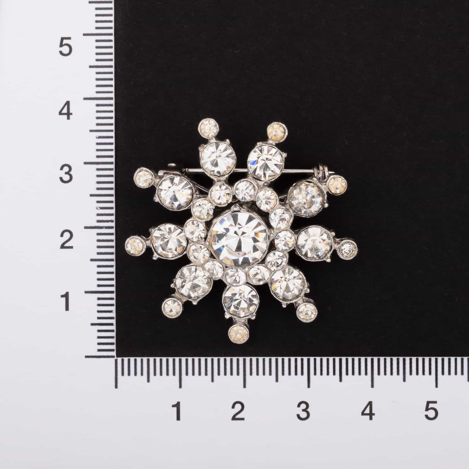 Coro-Strass-Brosche-silberfarben-Sternform
