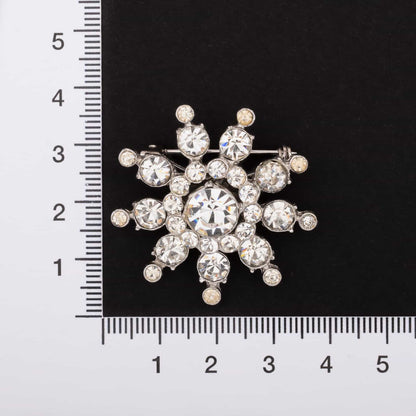 Coro-Strass-Brosche-silberfarben-Sternform