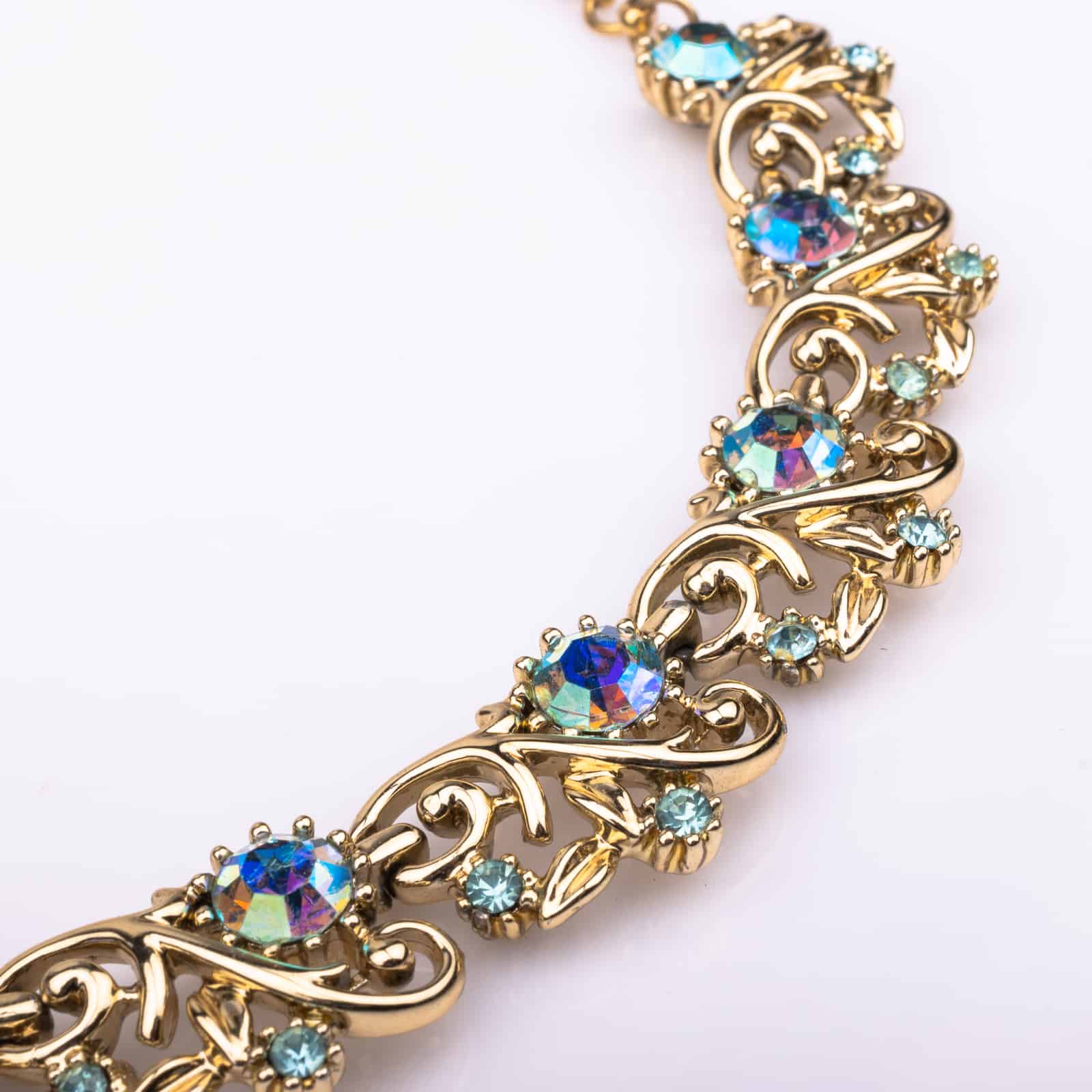 Jewelry | Vintage Aurora Borealis Crystal Necklace Choker Faceted | Poshmark