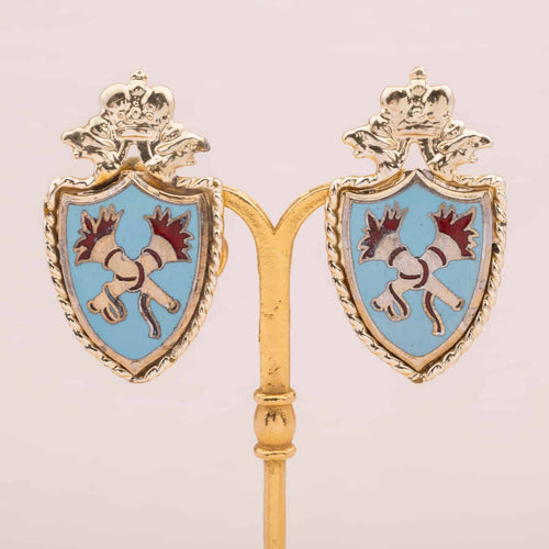 CORO earrings in the Royal Crest design from the 40s