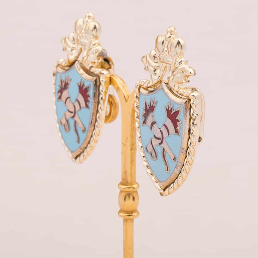 Coro Ohrclips blaues Wappen Seitenansicht