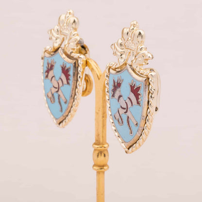 Coro Ohrclips blaues Wappen Seitenansicht