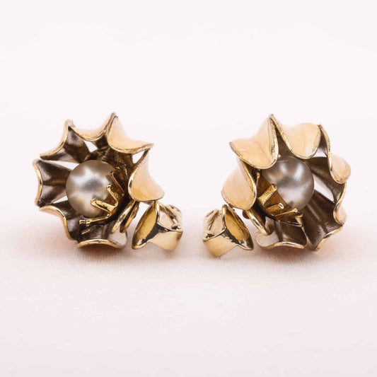 Coro-Blumen-Ogrclips-mit-versteckter-Perle