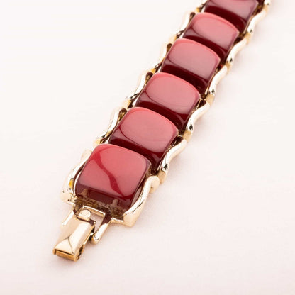 Coro-rotes-Lucite-Armband-50s