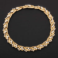 COROCRAFT gold-plated necklace with pearls