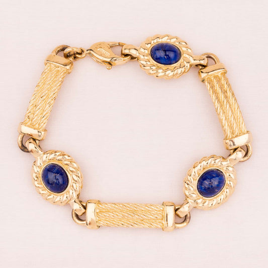Dior-Armband-Lapislazuli-Cabochons-vergoldet-80s