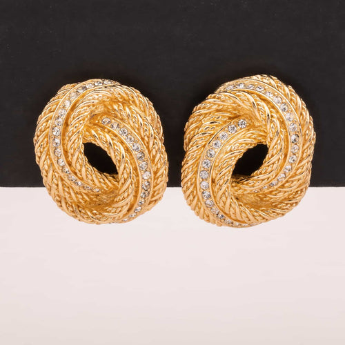 Christian Dior gold plated knot clip earrings