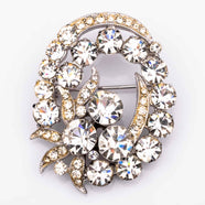 EISENBERG Ice rhinestone brooch in an oval shape