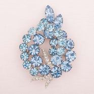 EISENBERG Ice rhinestone brooch in sky blue