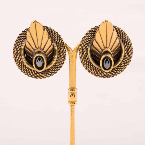 ERMANI BULATTI ear clips in Art Deco design of the 80s