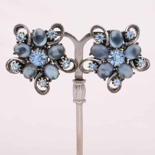 Florenza-Ohrclips-mit-blauen-Cabochons