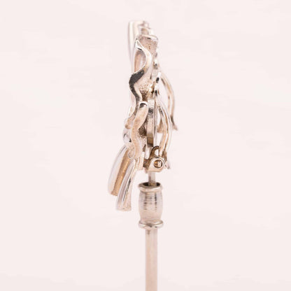 Givenchy-Schleifen-Ohrclips-versilbert-80s-Seitenansicht
