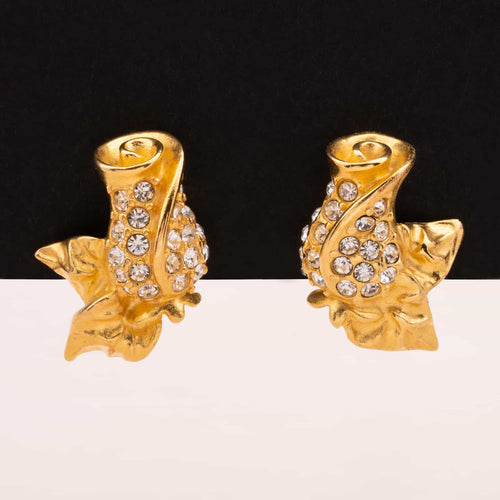 GIVENCHY gold-plated rose clip earrings