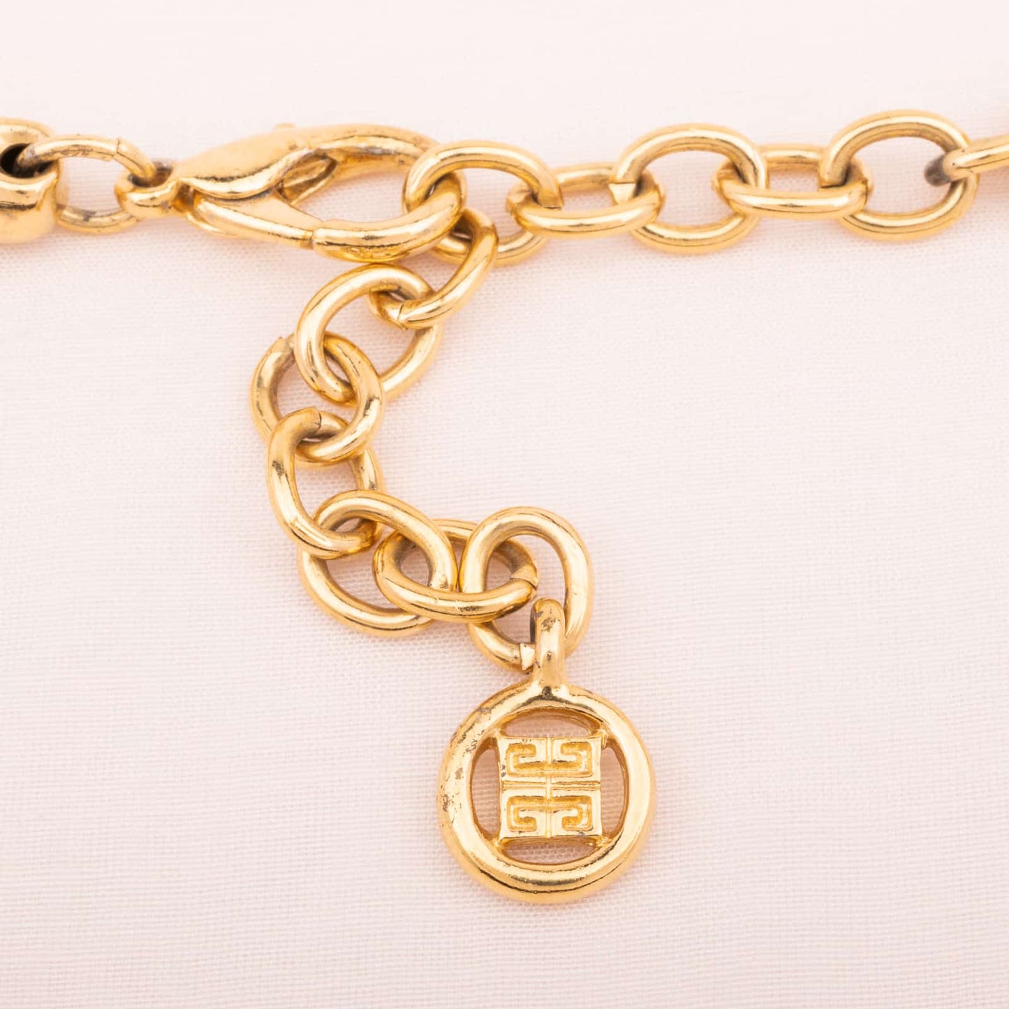 Givenchy-vergoldete-Halskette-Verlängerungskette-signiert