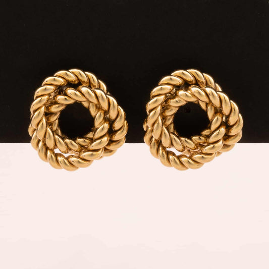 Givenchy-vergoldete-Vintage-Ohrclips-im-Knoten-Design