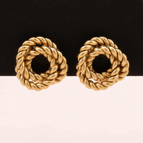 GIVENCHY gold plated vintage knot clip earrings