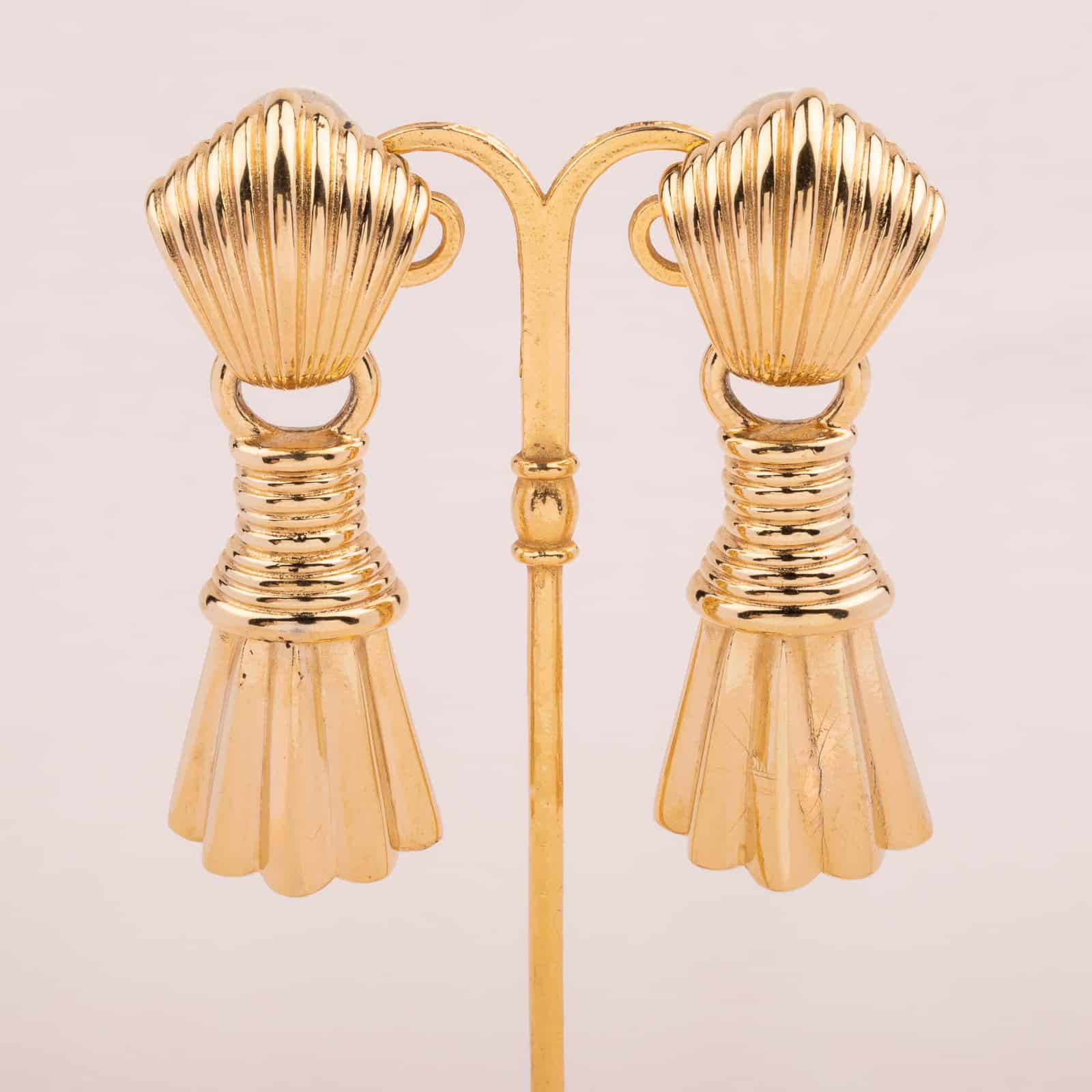 Givenchy-vergoldete-Vintage-Ohrringe-mit-abnehmbarem-Hänger