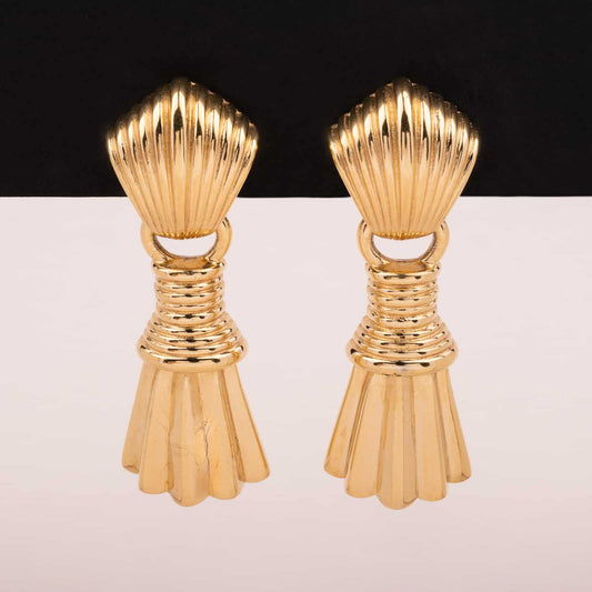 Givenchy-vergoldete-Vintage-Ohrringe-mit-abnehmbarem-Hänger