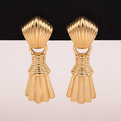 Givenchy-vergoldete-Vintage-Ohrringe-mit-abnehmbarem-Hänger