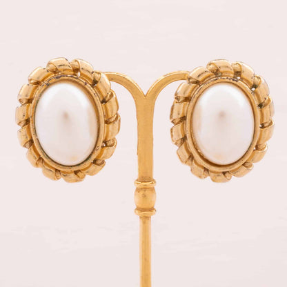 Givenchy-ovale-Vintage-Perlen-Ohrringe