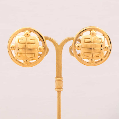 Givenchy-Vintage-Ohrringe-runde-Form-mit-Logo
