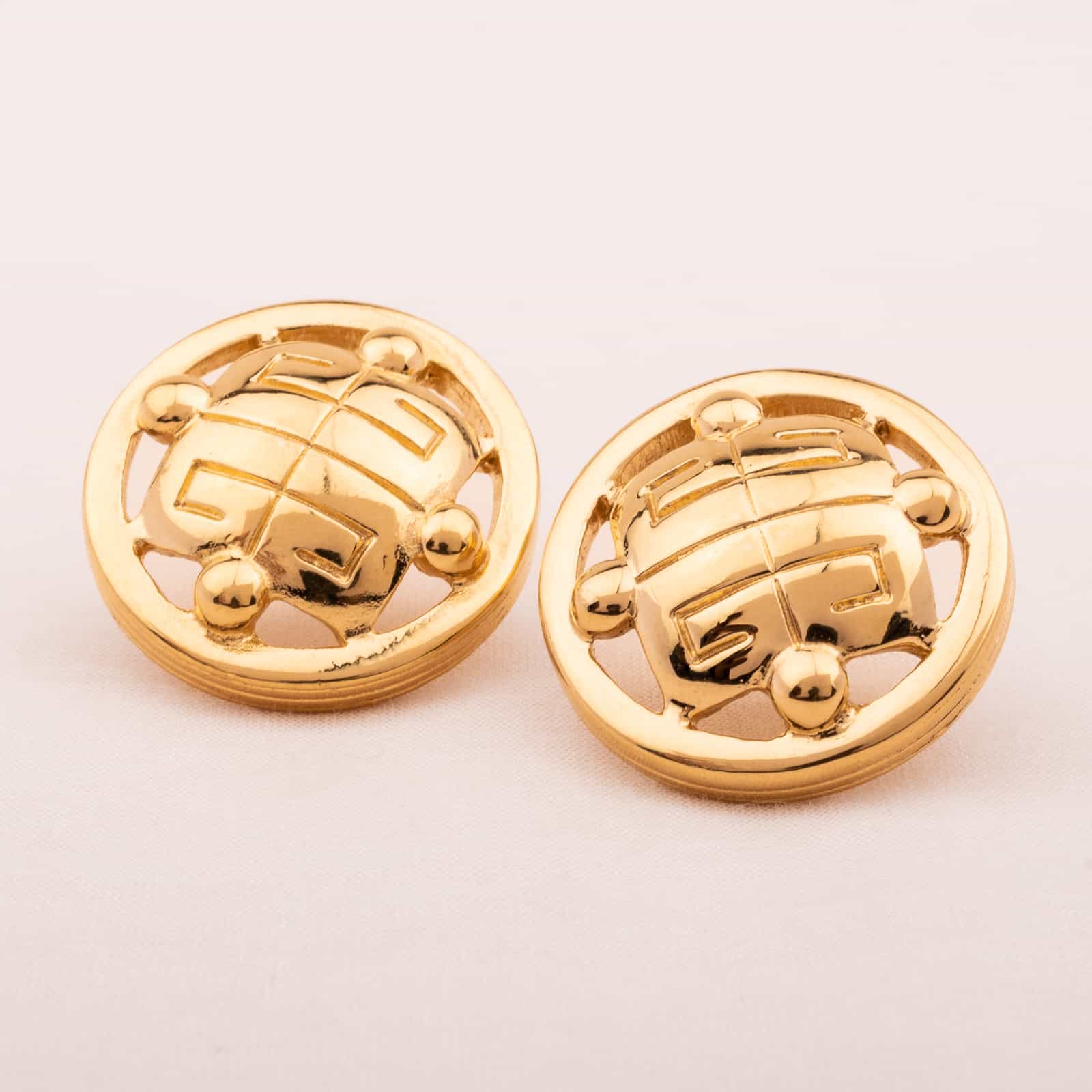 Givenchy-Vintage-Ohrringe-runde-Form-mit-Logo