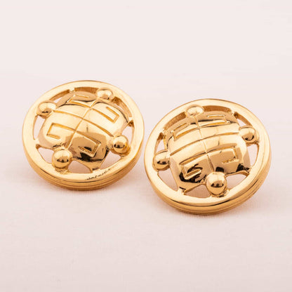 Givenchy-Vintage-Ohrringe-runde-Form-mit-Logo