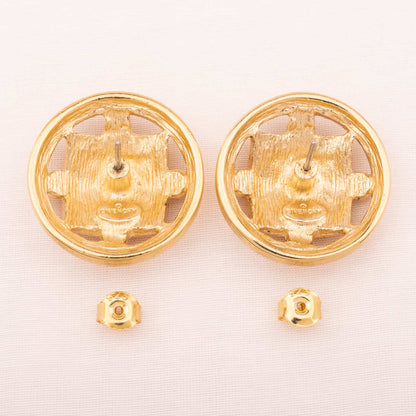 Givenchy-Vintage-Ohrringe-runde-Form-mit-Logo-Rückseiten